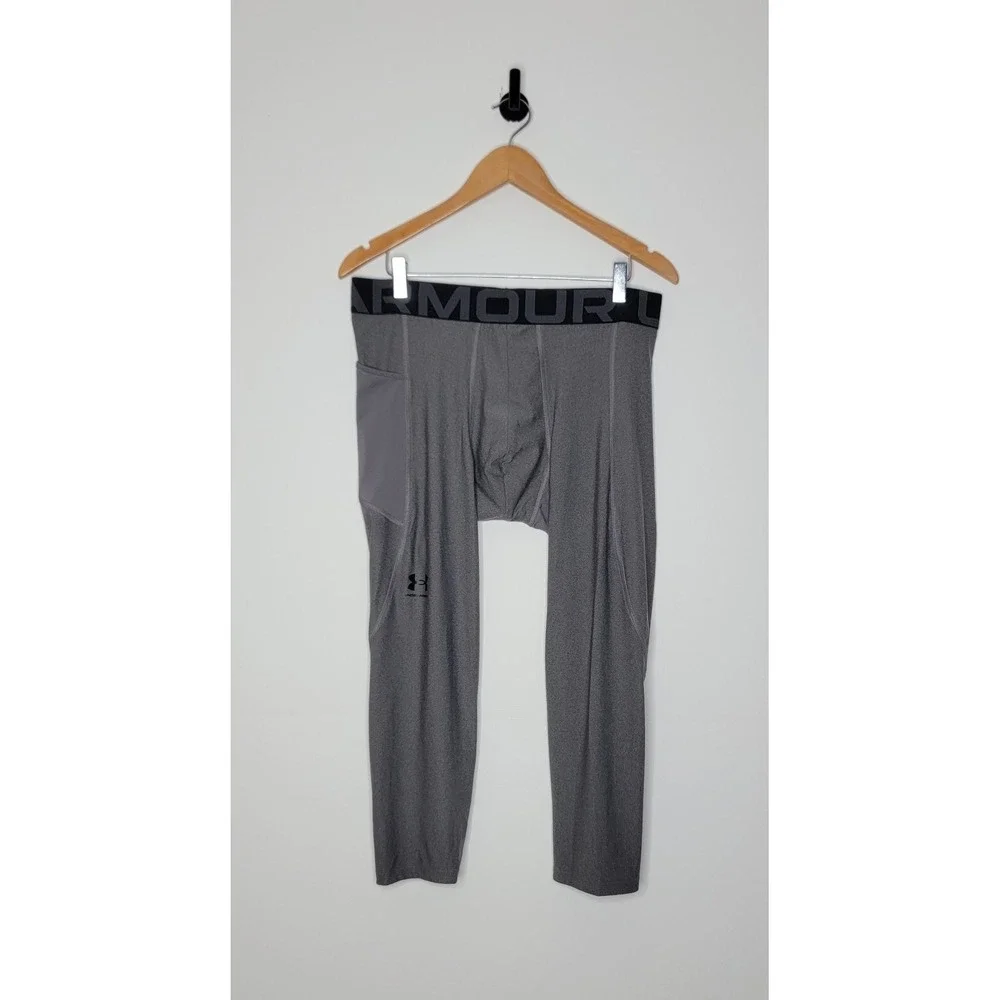 Under Armour Compression Athletic Leggings 3/4 Length Men's Size XL Gray